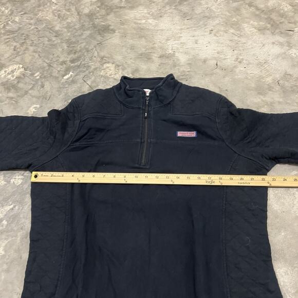 Vineyard Vines Quilted Sweatshirt Quarter Zip Pullover Black Men’s Size XL - Picture 3 of 8